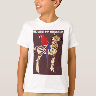 1912 Ludwig Visit The Zoo Zebra Macaw Poster T-Shirt