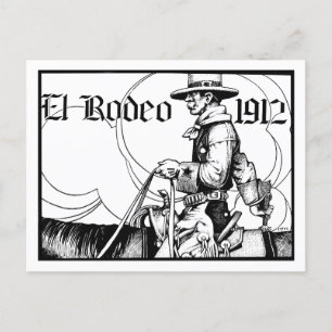 1912 Rodeo Cowboy Country western Art Postcard