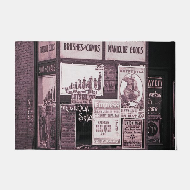 1912 Store Window Vaudeville Pro-Union Manicure Doormat (Front)