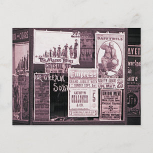 1912 Store Window Vaudeville Pro-Union Manicure Postcard