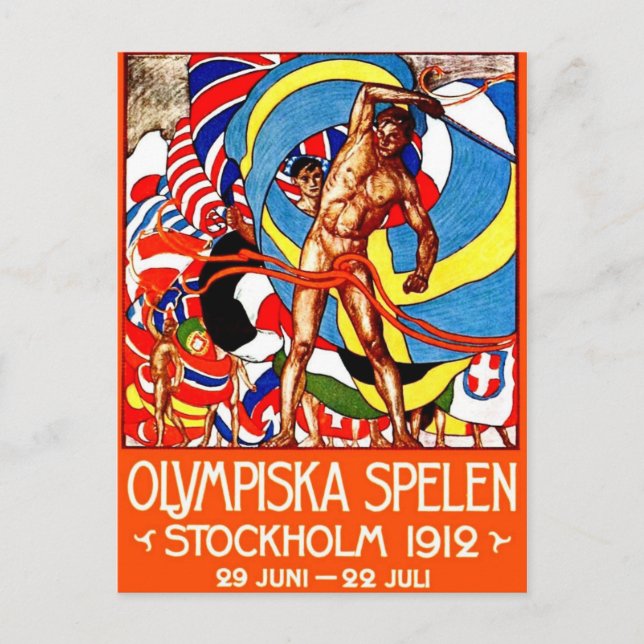 1912 Summer Olympics (vintage sports poster) ~ Postcard (Front)