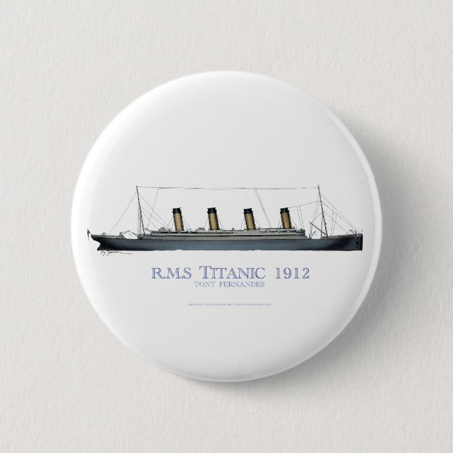 1912 Titanic 1 2 Inch Round Button (Front)