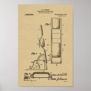 1912 Vintage Chiropractic Table Patent Art Print