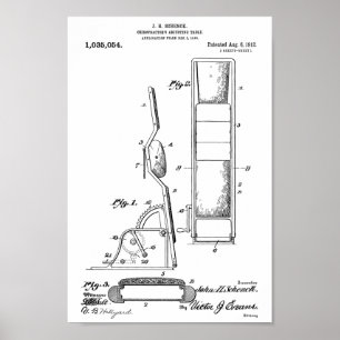 1912 Vintage Chiropractic Table Patent Art Print
