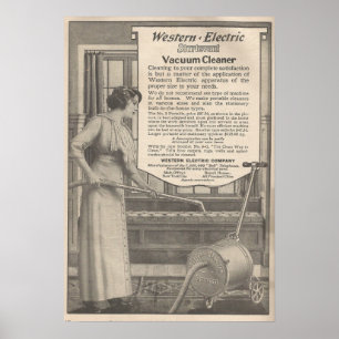 1913 ad for vacuum cleaner poster