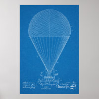 1913 Boat Airship Airplane Patent Art Drawing