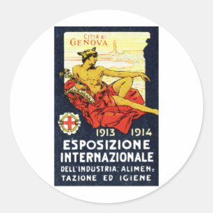 1913 Genova Expo Poster Classic Round Sticker