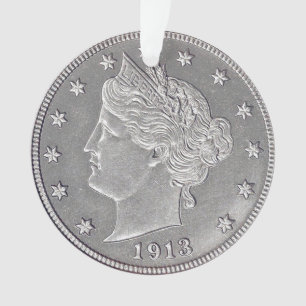 1913 Liberty Head Nickel Acrylic Ornament