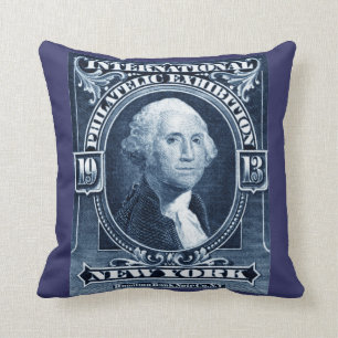 1913 New York Philatelic Exhibit Throw Pillow