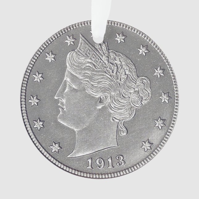 1913 Ornement acrylique de tête de Liberty Nickel (devant)