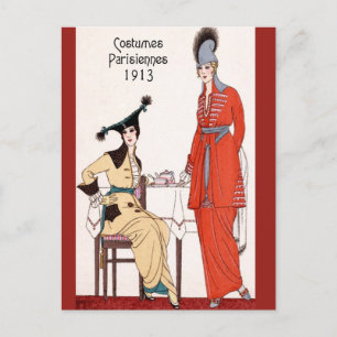 1913 Parisian Fashion Postcard