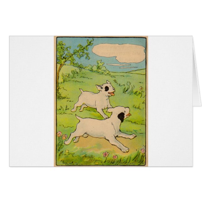 1914 deux chiens en course (Devant horizontal)