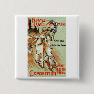 1914 Expo for The Modern Woman 2 Inch Square Button