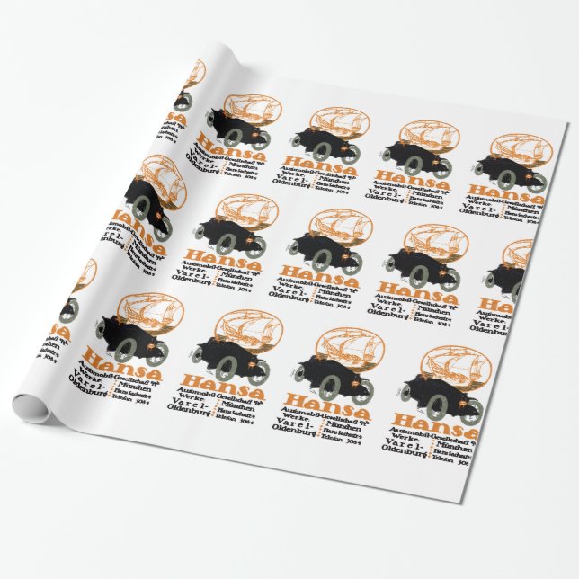 1914 Hansa Automobile Wrapping Paper (Unrolled)
