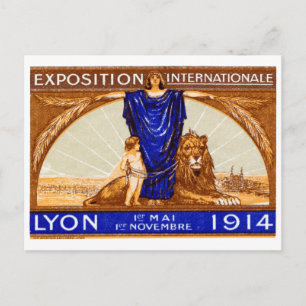1914 Lyon International Expo Poster Postcard