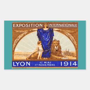 1914 Lyon International Expo Poster Sticker