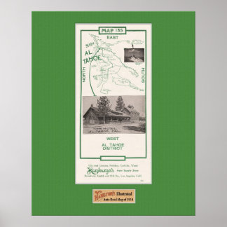 1914 Map of Tahoe Area, Al Tahoe Poster