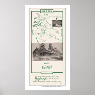 1914 Map of Tahoe Area Poster