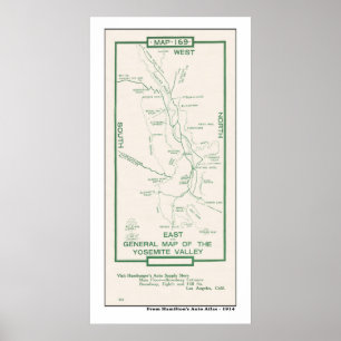 1914 Map of Yosemite Valley Poster