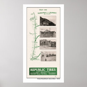 1914 Map, Tonopah and Hot Creek summit Poster