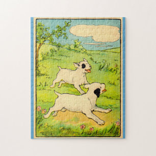 1914 two dogs running jigsaw puzzle