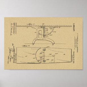 1914 Vintage Osteopathic Table Patent Art Print