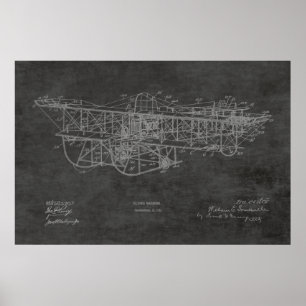 1915 Flying Machine Airplane Patent Drawing Print