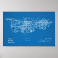 1915 Flying Machine Airplane Patent Drawing Print