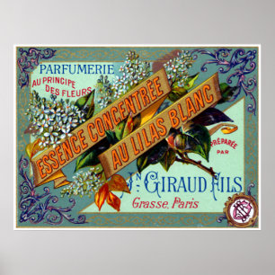 1915 French White Lilac perfume Poster