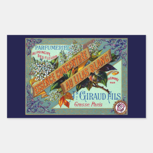 1915 French White Lilac perfume Sticker