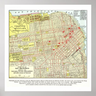 1915 Map of San Francisco - Poster