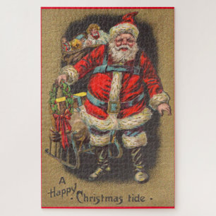 1915 Santa Claus with his sleigh and toys Jigsaw Puzzle