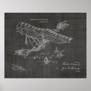 1915 Vintage Airplane Patent Art Drawing Print