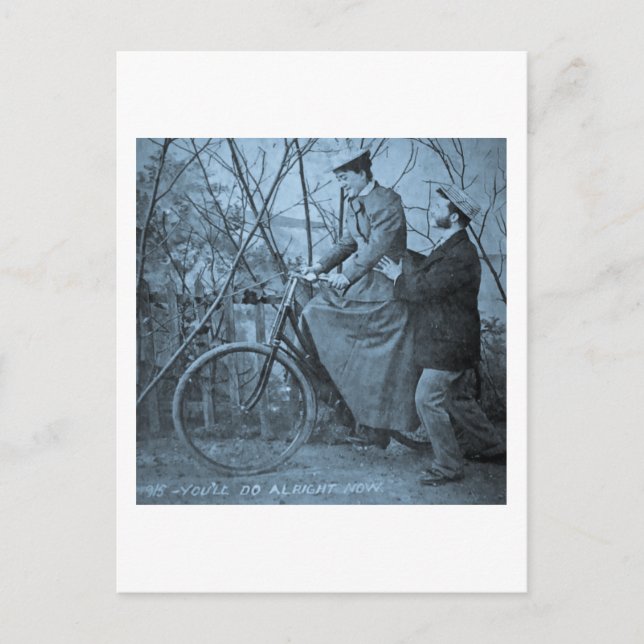 1915 Vintage Bicycle - You'll Do All Right Postcard (Front)