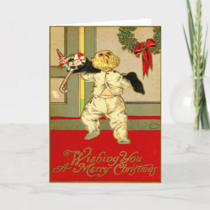 1915 Vintage Wishing You a Merry Christmas Holiday Card