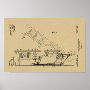 1916 copies vintages d'art de brevet de Tableau de