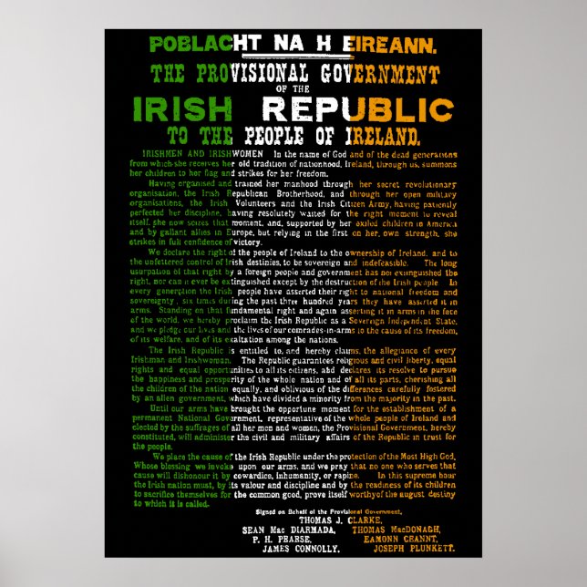 1916 Easter Rising Poster Irish Proclaimation (Front)