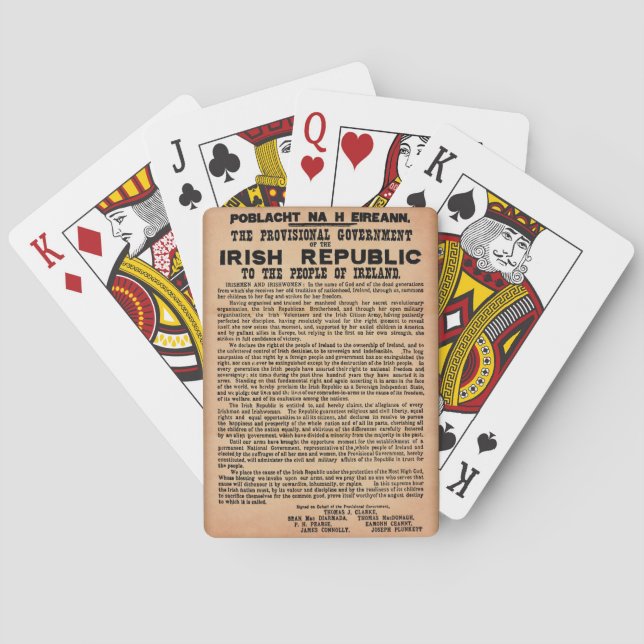 1916 Proclamation of Ireland Bicycle Playing Cards (Back)
