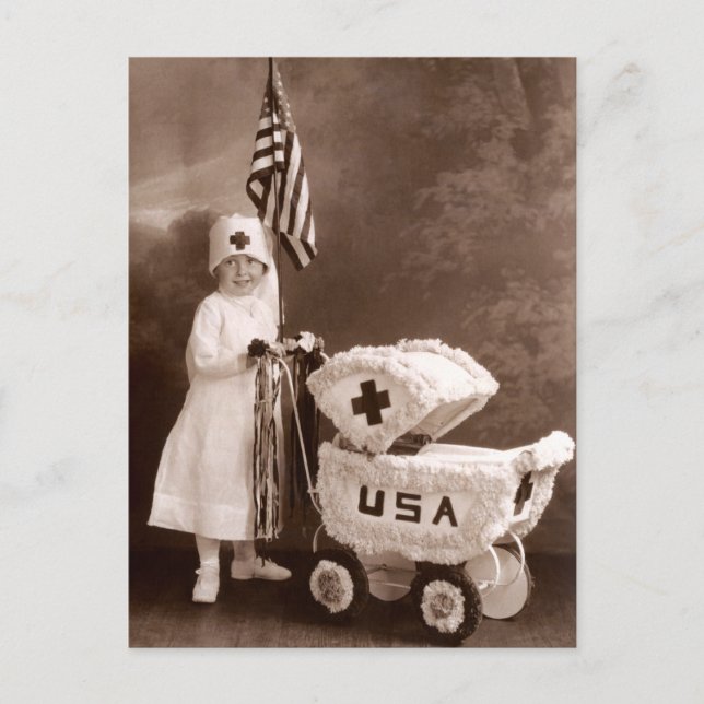 1917 Patriotic Nurse Postcard (Front)