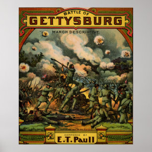 1917 The Battle of Gettysburg sheet music cover Poster