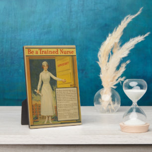 1917 WWI Poster Be A Trained Nurse -Nursing School Plaque