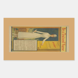 1917 WWI Poster Be A Trained Nurse -Nursing School Sticker