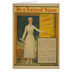 1917 WWI Poster Be A Trained Nurse Print