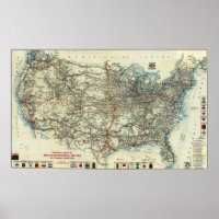 1918 AAA General Map of Transcontinental Routes