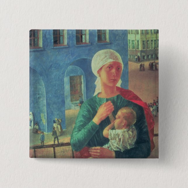 1918 in Petrograd, 1920 2 Inch Square Button (Front)