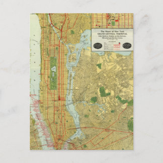 1918 New York Central Railroad Map Postcard