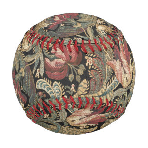 1918 Vintage Rich Floral Tapestry Brocade Damask Baseball