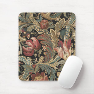 1918 Vintage Rich Floral Tapestry Brocade Damask Mouse Pad