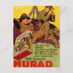 1918 WWI Murad cigarettes ad Postcard