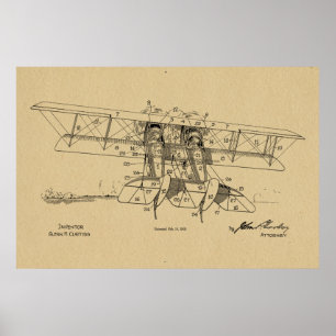 1919 Airplane Biplane Patent Drawing Art Print